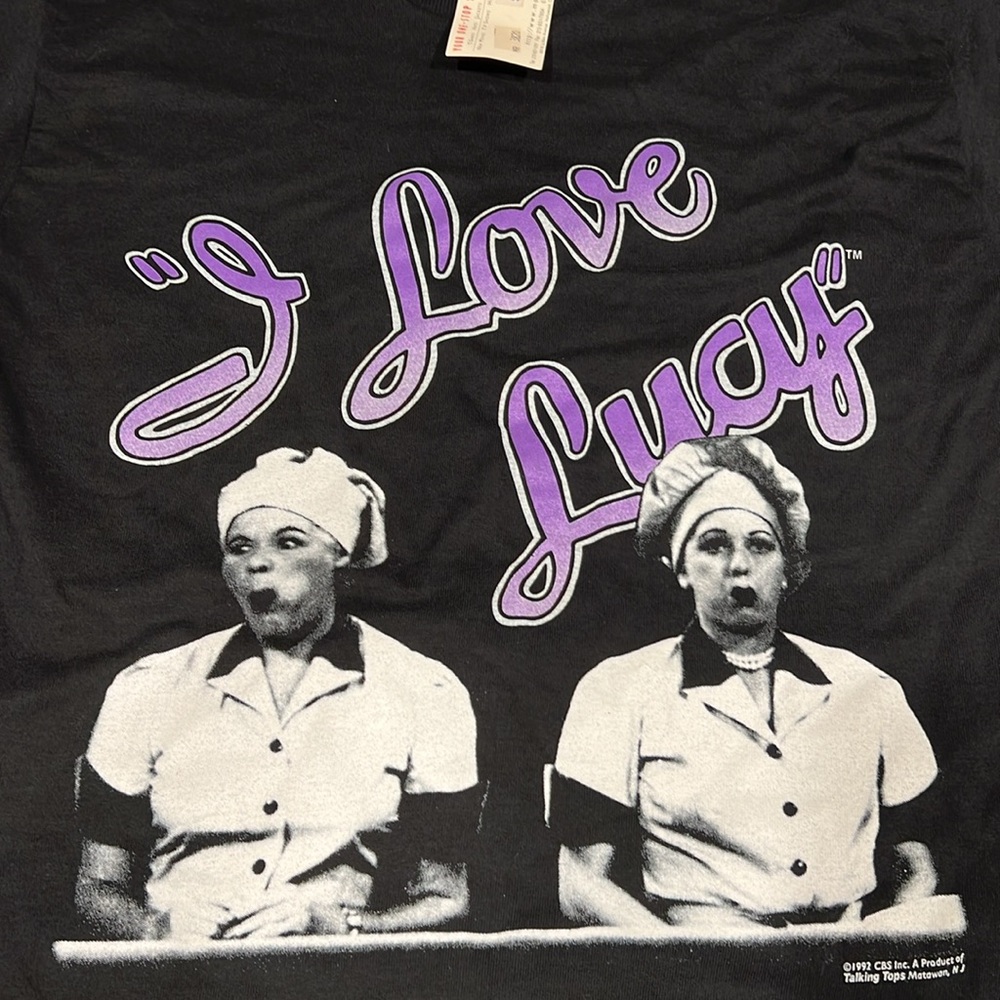 Vintage 1992 Fruit of the loom I Love Lucy black t shirt size medium new w tag